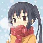 Адзуса накано из аниме k-on!  зимой