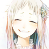Мэнма из аниме 'невиданный цветок' смущённо улыба...