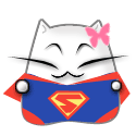 Кавайный котенок-супермен