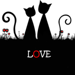 Коты и надпись love