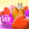 Котёнок возле сердечек (love)