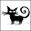 Черный прикольный кот