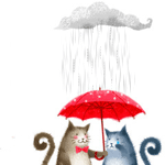  <b>Котики</b> под зонтиком 