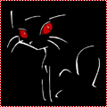  <b>Черный</b> кот с красными глазами 