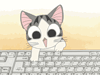  Котёнок чи пишет письмо на <b>компьютере</b> 