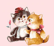  Любовь <b>серого</b> кота к рыжей кошке 