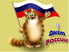 Кот поздравляет с Днем России.А.Долотов