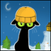 Черный кот в шапке