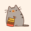 Толстый кот ест