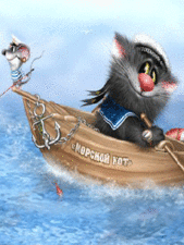 Морской кот с мышкой в плавании.А.Долотов