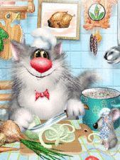 Котик на кухне.А.Долотов