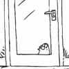 Кот саймон пытается открыть дверь