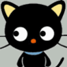 Черный котенок с голубым ошейником