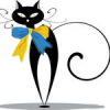 Аватар. Черный кот с украинским флагом