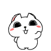 Кавайный белый котик пляшет
