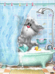 Котик принимает душ.А.Долотов