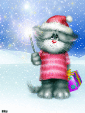 Новогодний котик с бенгальским огнем.А.Долотов