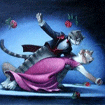 Танцующие кот c кошкой