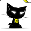 Мигающий котенок с желтым медальоном