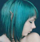 Эльфийка с синими волосами