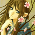 Эльфийка с цветками сакуры