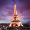  Эйфелева башня в <b>париже</b> на фоне закатного неба 