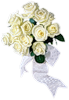  <b>Букет</b> белых роз с белой лентой 