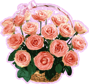 Корзина розовых роз