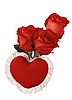 Сердце с букетом роз