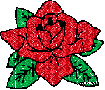 Красная роза с зеленой листвой. Блестяшка