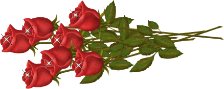 7 красивых красных роз с бликами лежат
