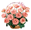 Корзина розовых роз