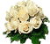 Букет белых роз с зеленой листвой