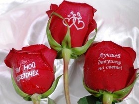 Розы с наклейками