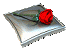 Роза на серебрянной подставке