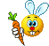 Смайлик - зайка с морковкой