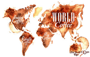  <b>17</b> апреля. Международный день кофе. Кофе. Карта мира 
