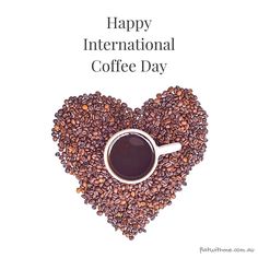 17 апреля. Международный день кофе. Сердечко с чашечкой к...