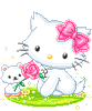  Котенок с розовым <b>цветком</b> 