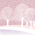  Деревья под снегом в <b>розовом</b> цвете 