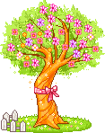 Дерево с розовой ленточкой