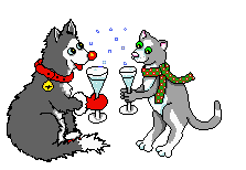  <b>Пес</b> и кот встречают Новый год 