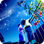 Дети на балконе высматривают падающую звезду, чтобы загад...