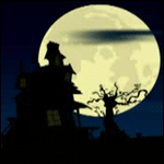 Замок на фоне луны. Впереди Хэллоуин