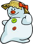 Снеговик весело танцует