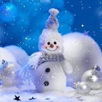  <b>Смешной</b> снеговик с игрушками 