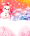 Снеговик и надпись i love you