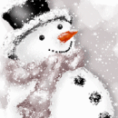 Снеговик в шапке и шарфике