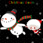 Снеговик несётся навстречу празднику (christmas dream)