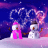 Снеговики под любовным салютом